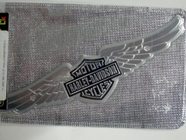 Шильдик SHK 045-01"Харлей крылья серебро", металл