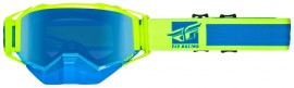 Очки для снегохода FLY RACING ZONE Hi-Vis жёлтые/голубые, синие