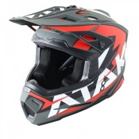 Шлем кроссовый Ataki JK801 Rampage красный/серый матовый
