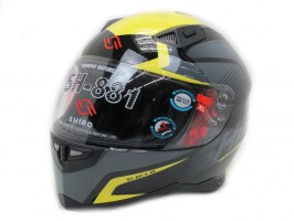 Шлем интеграл SHIRO SH-881 FUJI черный/желтый