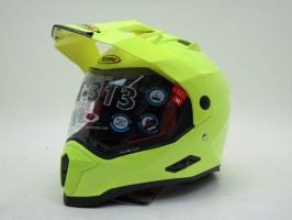 Шлем кросс со стеклом (турист) SHIRO MX-313 DUAL SPORT yellow