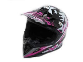 Шлем кроссовый YM-211 "YAMAPA" Black Pink
