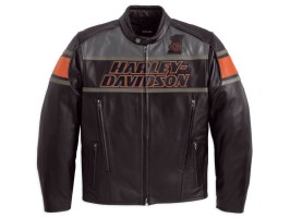 Куртка H-D One Pure Biker Style HB Leather Jacket Black/ Dark Grey