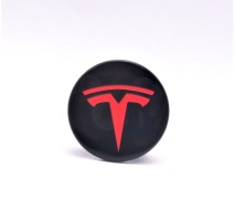 Заглушка для колесного диска Tesla, черный с красным