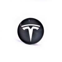 Заглушка для колесного диска Tesla, черный с серебром