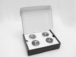 Комплект заглушек и колпачков для колесного диска Tesla, черные