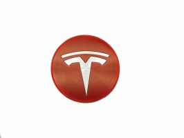 Заглушка для колесного диска Tesla, красный с серебром