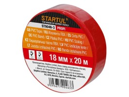 Изолента ПВХ 18мм х 20м STARTUL PROFI ST9046-3 красная