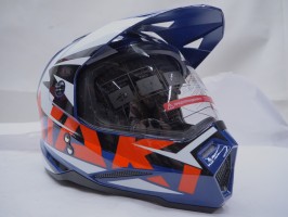 Шлем мотард ATAKI JK802 Rampage синий/красный глянцевый
