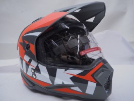 Шлем мотард ATAKI JK802 Rampage красный/серый матовый