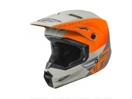 Шлем кроссовый FLY RACING KINETIC Straight Edge оранжевый/серый матовый