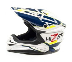 Шлем кроссовый HIZER J6803 White/Blue #7