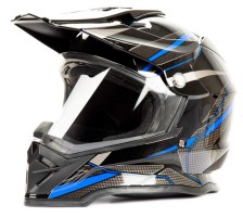 Шлем мотард HIZER B6197-1#6 Black/Blue