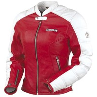 Куртка ICON Tuscadero Leather Red White women