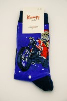 Носки Krumpy socks НГ "праздник к нам приходит" Санта Байкер