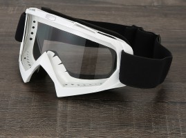 Очки кроссовые X600 Белые, прозрачная линза