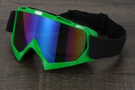Очки кроссовые X600 Зелёные, фиолетовая линза
