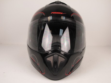 Шлем RSV Racer Flair,  чёрно-серебряно-красный (Flair Black) (14644538690461)