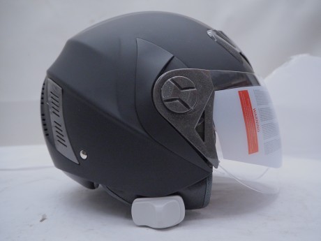 Шлем открытый "Safelead" LX-221 "колобки с доп. стеклом" мат. Черный (16448316534518)