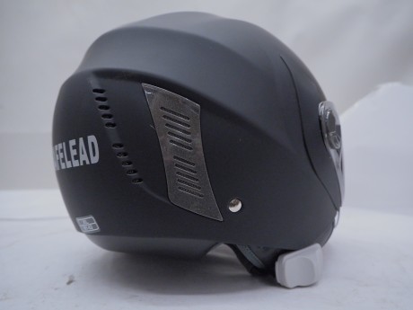 Шлем открытый "Safelead" LX-221 "колобки с доп. стеклом" мат. Черный (16448316558702)