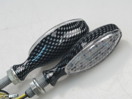 Фонарь боковой Мини (LED-001) светодиодный металл Карбон (овальчик, вытянутый) (14470825511209)