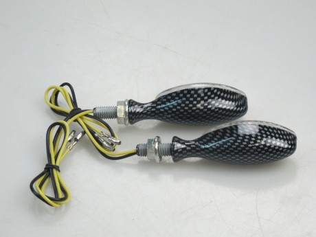 Фонарь боковой Мини (LED-001) светодиодный металл Карбон (овальчик, вытянутый) (14470825537284)