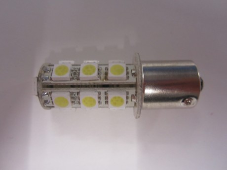 Лампа светодиодная (18 диодов)LEDцоколь 1156- P21W 12V. 1-конт,туманки, поворот.,стоп сигнал, белая (15680232603539)