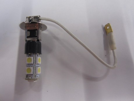 Лампа светодиодная LED H3 - 9 SMD 5050 проводком (9 диодов) белая, головной свет, туманки (15680235370876)