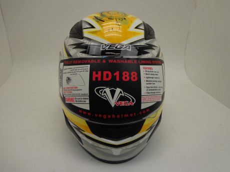 Шлем VEGA HD188 Techno желтый/бел. глянцевый (15511918290586)