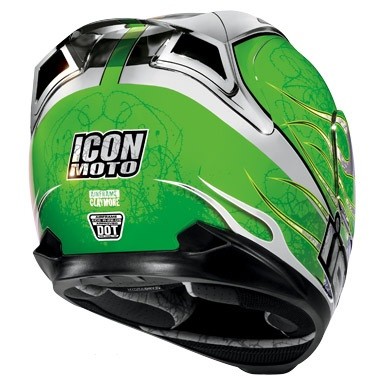 Шлем Icon Airframe Claymore Chrome Green (14633068786219)