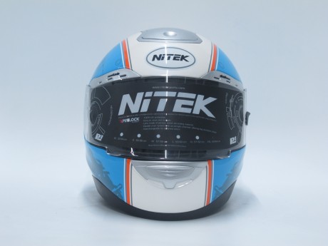 Шлем Nitek P1 Retro голубой глянцевый (14900043982089)