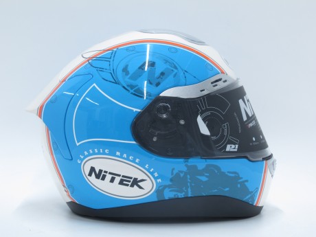 Шлем Nitek P1 Retro голубой глянцевый (14900044089296)