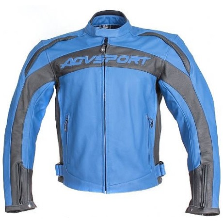 Куртка AGVSPORT  кожаная Topanga синяя (14664374818518)