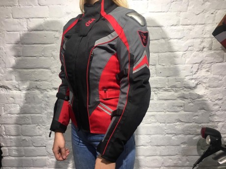 Куртка OSA текстильная черный/красный/серый (женская) (15658761063001)
