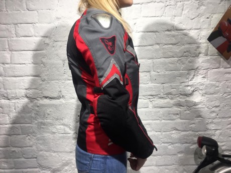 Куртка OSA текстильная черный/красный/серый (женская) (15658761067331)
