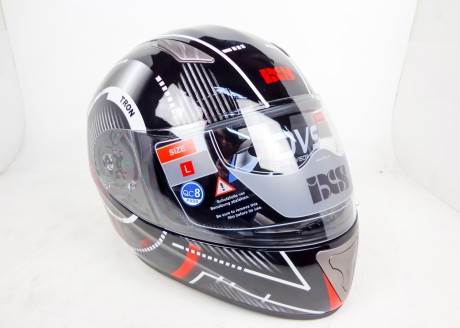 Шлем IXS интеграл HX 1000 THON чёрно-красно-серебристый (14969192452931)