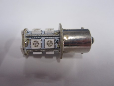 Лампа светодиодная (13 диодов) LED G25-13FLUX 1-конт с цоколем белая (15680233187847)