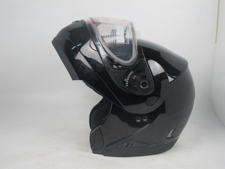 RSV Saturn, шлем модуляр, двойной визор, чёрный металлик (Metal Black) (15101548627063)