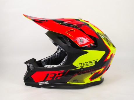 Шлем (кроссовый) JUST1 J32 PRO Kick черный/красный/желтый глянцевый (2018) (15175067724301)