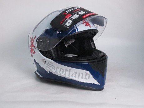 Шлем (интеграл) UM V127 White\Blue (с солнцезащ. стеклом) (15217882970923)