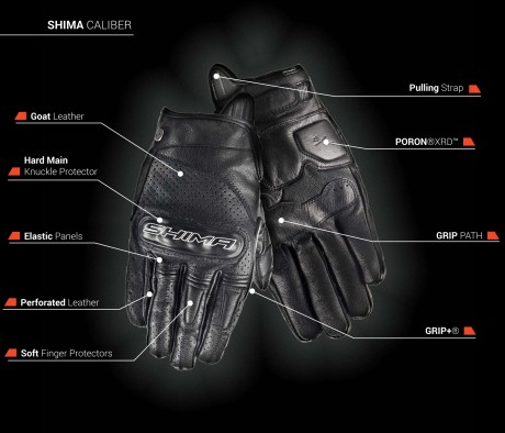 Перчатки SHIMA CALIBER black (15556711051488)