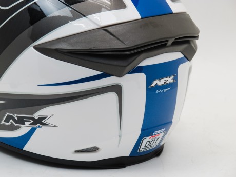Шлем  AFX FX-24 STINGER STREET HELMET WHITE/BLACK/BLUE (15623497407895)