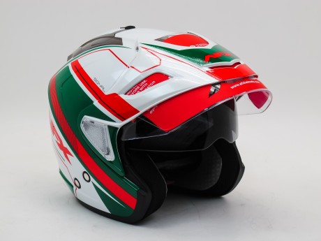 Шлем AFX FX-50 SIGNAL JET  WHITE/GREEN/RED (15623393766116)