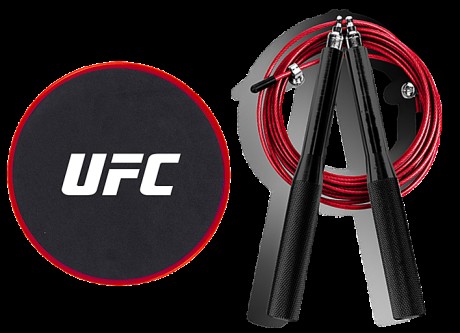 Набор для тренировки ног UFC (Скоростная скакалка и Слайдеры) (15747655801337)