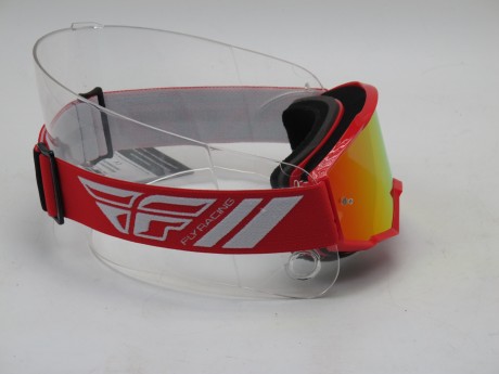 Очки для мотокросса FLY RACING ZONE YOUTH (детские) красные/красные-зеркальные (1583997075857)