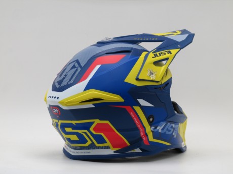Шлем (кроссовый) JUST1 J39 REACTOR жёлтый/синий матовый (15844626768793)