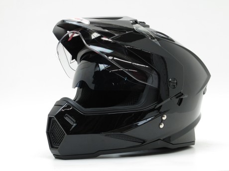 Шлем (мотард) Ataki FF802 Solid черный глянцевый (15844633555844)