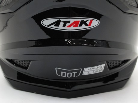 Шлем (мотард) Ataki FF802 Solid черный глянцевый (15844633644606)