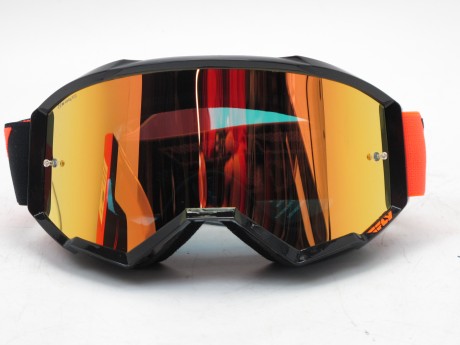 Очки для мотокросса FLY RACING ZONE (2019) чёрные/оранжевые зеркальные-оранжевые (15883577679506)
