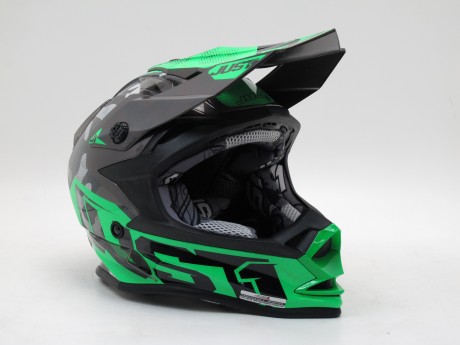 Шлем (кроссовый) JUST1 J32 YOUTH SWAT Hi-Vis зеленый/черный глянцевый (15883555166999)